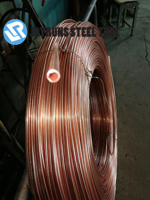 ASTM A254 ท่อทองแดงบาง DC04 6 * 0.65 มม. ท่อเคลือบทองแดง Bundy ทั้งสองด้าน